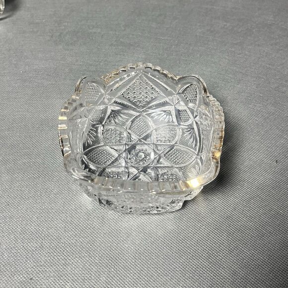 Lot 3 UV Glassware-Dishes And Creamer-Depression Glass Gold Trim-EAPG-UV - Picture 11 of 12